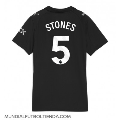 Camiseta Manchester City John Stones #5 Segunda Equipación Replica 2025-26 para mujer mangas cortas Camiseta Manchester City John Stones #5 Segunda Equipación Replica 2025-26 para mujer mangas cortas